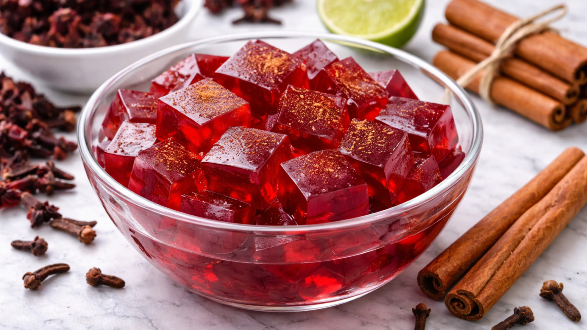 Cubos de gelatina de jamaica 1160x653